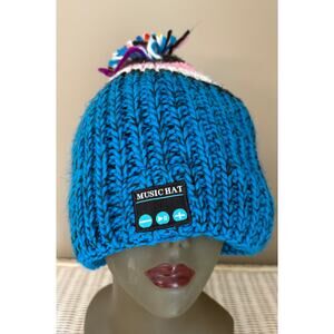 Music Hat Multicolored Cable Knit Stocking Hat ONE SIZE